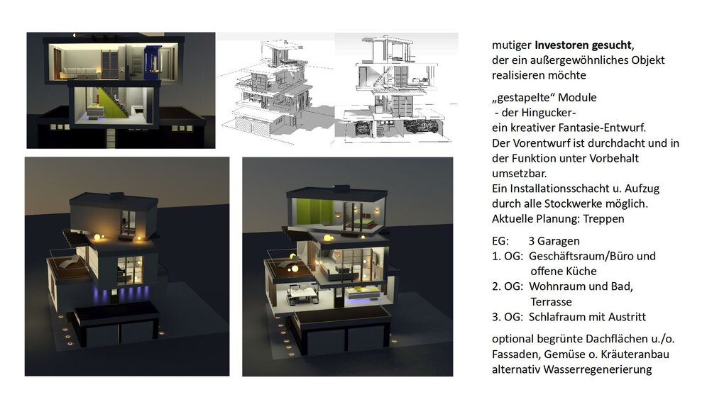 Visualisierung Entwurf Fantasie-Haus