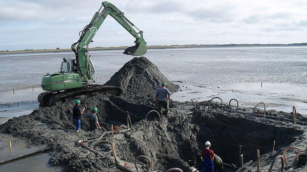 Baugrube im Nationalpark Niedersächsisches Wattenmeer